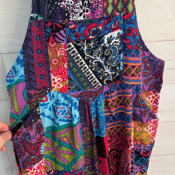 Multicolor Patchwork Overalls size Small - Picture 3 of 6